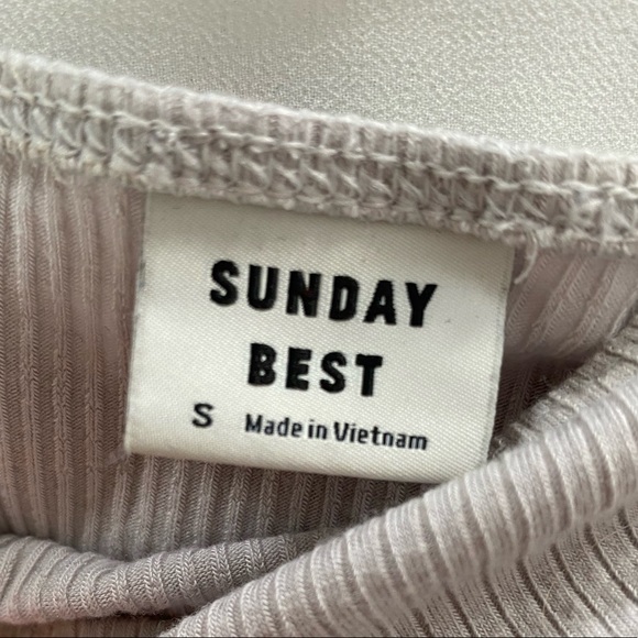 Sunday Best Grey Ruffle Crop Tank size S - Picture 3 of 3